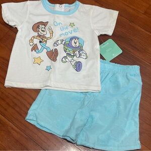 Disney Baby Toy Story Woody & Buzz “On the Move” Outfit Set 24M NWT Pixar Blue